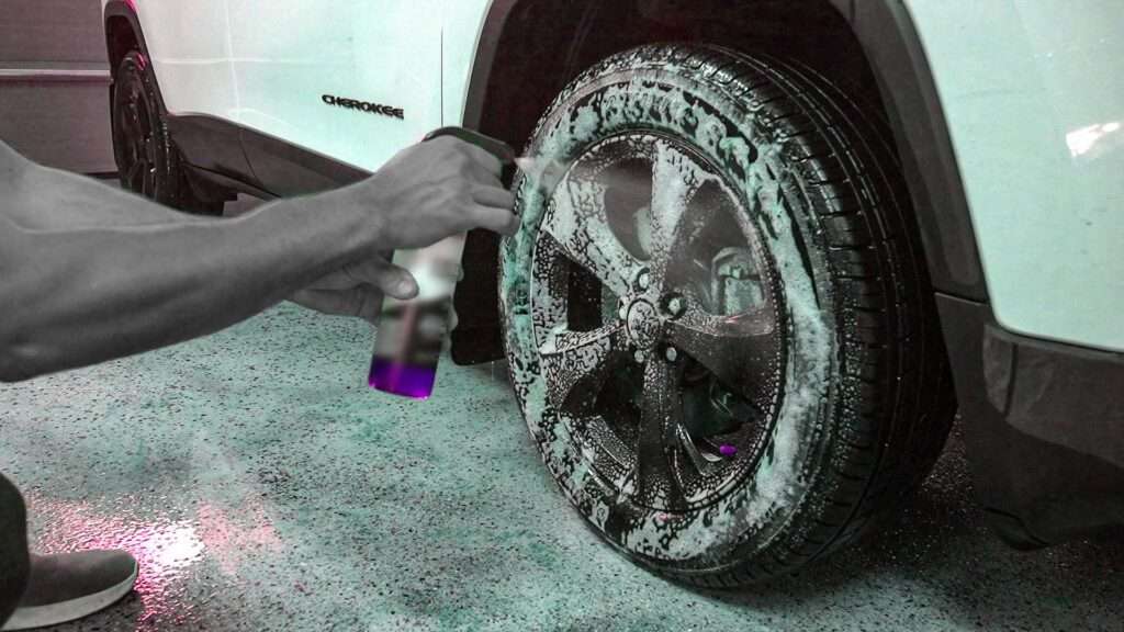 cleaning tires - wheel and tire cleaner